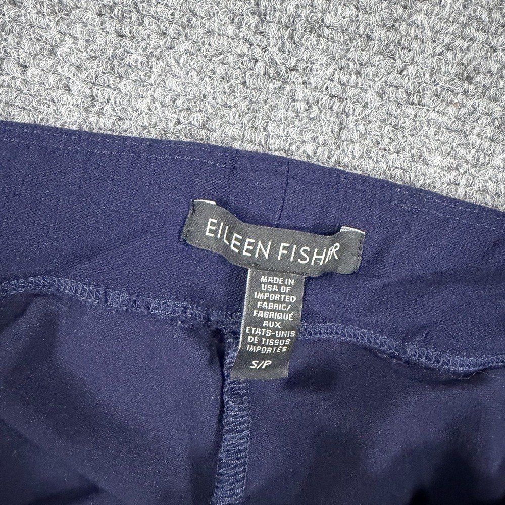 Eileen Fisher Viscose Knit Pants Womens Small Navy Blue Stretch Pull On - Picture 2 of 7